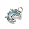 Brass Micro Pave Clear Cubic Zirconia with Glass Charms KK-G525-06P-3