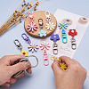 12Pcs 12 Colors Resin/Acrylic Pendants Keychains KEYC-BY0001-01-5
