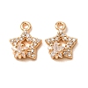 Brass Micro Pave Clear Cubic Zirconia Charms CU-CBAEC99-23G-1