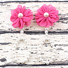 Cloth 3D Flower Plastic Imitation Pearl Beaded Barefoot Infnat Toe Anklets FS-WG366B4-06-1