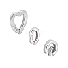 3Pcs 3 Styles 925 Sterling Silver Spring Gate Rings STER-PH0003-52-1