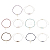 10Pcs 5 Styles Natural Amethyst & Amazonite & Sodalite & Rhodonite & Tiger Eye & Glass Seed Beaded Stretch Bracelets BJEW-JB12545-2