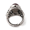 Oval Resin Finger Ring RJEW-B107-12AS-02-4