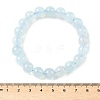 Natural Aquamarine Round Bead Stretch Bracelets for Men Women BJEW-U034-01A-01-5