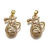 Brass Clear Cubic Zirconia Constellation Charms KK-B031-11G-1