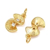 Brass Micro Pave Clear Cubic Zirconia Charms KK-F941-24G-2