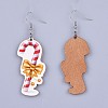 Christmas Printed Basswood Dangle Earring EJEW-JE03154-05-2
