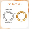 2Pcs 2 Colors 304 Stainless Steel Spring Gate Rings STAS-GO0001-21-2