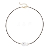 2Pcs 2 Colors Handmade Foil Lampwork Fish & Natural Rainbow Moonstone & Obsidian Faceted Round Beaded Necklaces for Women NJEW-JN05535-5