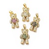 Rack Plating Brass Micro Pave Cubic Zirconia Pendants KK-E072-29G-1