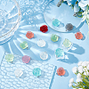   70Pcs 7 Colors Transparent Frosted Resin Rose Pendants RESI-PH0001-74-4