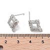 Brass Micro Pave Cubic Zirconia Stud Earring Findings KK-E107-16P-3