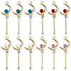 24Pcs 4 Colors Alloy Rhinestone Big Pendants FIND-SC0024-08-1