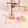 6 Pairs 2 Colors Brass Grass Shape Stud Earring Findings KK-CN0001-91-5