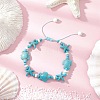 Starfish & Turtle Synthetic Turquoise Beads Braided Bead Bracelets for Women BJEW-JB12130-02-1