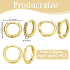 2Bags Brass Micro Pave Clear Cubic Zirconia Hoop Earrings EJEW-PH0001-55-2