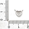 925 Sterling Silver Micro Pave Clear Cubic Zirconia Heart Charms STER-A034-01P-3