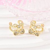 Brass Micro Pave Clear Cubic Zirconia Cuff Earrings EJEW-Q045-02G-1