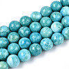 Dyed Synthetic Fossil Beads Strands G-T139-8mm-66F-1
