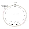 Bling Glass Round Beaded Necklace for Women NJEW-PH01490-01-5