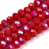 Electroplate Opaque Solid Color Glass Beads Strands EGLA-A034-P8mm-L21-1