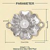 Zinc Alloy with ABS Plastic Imitation Pearl Connector Charms AL-OY001-36P-2