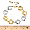 Two Tone 304 Stainless Steel Dual-Tone Orbit Chain Bracelets for Women BJEW-A169-14GP-5