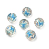 Luminous Handmade Enamel Gold Sand Glass Beads Strands LAMP-U004-08C-2