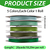 5 Rolls Single Face Polyester Satin Ribbon SRIB-CY0001-38D-2