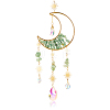 1Pc Alloy & Natural Gemstone Chips Moon Hanging Ornaments HJEW-BBC0001-17B-5