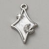 White Series Love Bow Alloy Acrylic Pendant PALLOY-WH0115-01P-08-1