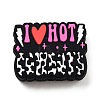 Word I Love Hot Food Grade Eco-Friendly Silicone Focal Beads SIL-K004-11B-1