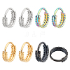 DICOSMETIC 8Pcs 4 Colors Twisted Ring Hoop Earrings for Girl Women STAS-DC0008-52-1