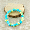 Glass Imitation Natural Agate Round Beaded Stretch Beaded Bracelets WG8D788-08-1