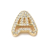 Brass Micro Pave Clear Cubic Zirconia Initial Multi-Strand Links KK-D426-18G-2