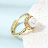 Adjustable Brass Micro Pave Cubic Zirconia Finger Rings CU-CBABA66-06G-2