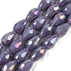 Opaque Solid Color Electroplate Glass Beads Strands EGLA-N013-P6mm-B09-1