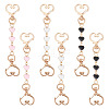 6Pcs 3 Styles Alloy Enamel Heart Link Bag Extender Chains KEYC-TAC00058-1