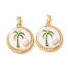 Brass Micro Pave Clear Cubic Zirconia Pendants CU-CBA805D-02G-02-1