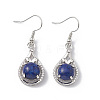 Natural Lapis Lazuli Teardrop Dangle Earrings with Crystal Rhinestone EJEW-A092-02P-10-2