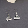 304 Stainless Steel Fan Dangle Earrings for Women WG7EBCE-02-3