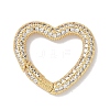 Rack Plating Brass Micro Pave Cubic Zirconia Spring Gate Rings Clasps KK-NH0002-10G-01-1