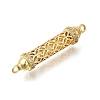 Rack Plating Brass Micro Pave Cubic Zirconia Hollow Column Links Connector Charms ZIRC-F142-50B-G01-2