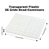 1Pc Transparent Plastic 56 Grids Bead Containers CON-YW0001-86-3