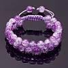 Sparkling Round Glass Braided Bead Bracelet BJEW-SW00082-07-8