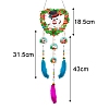 Christmas Woven Net/Web with Feather DIY Diamond Painting Sticker Kits PW-WG56D4D-03-1