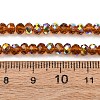 Electroplate Transparent Glass Beads Strands EGLA-A046-01A-12-4