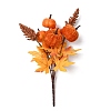 Velvet & Plastic & Foam Artificial Fall Pumpkin Floral Bouquet with Iron Stem TH-CBAC0DE-04-1
