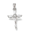 Brass Micro Pave Clear Cubic Zirconia Pendants CU-CBA9883-05B-P-1