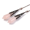 Natural Rose Quartz Pointed Dowsing Pendulum Big Pendants G-H285-06R-A22-2